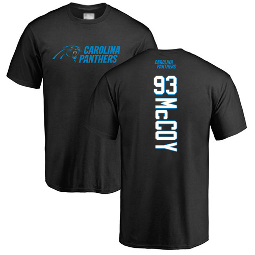 Carolina Panthers Men Black Gerald McCoy Backer NFL Football #93 T Shirt